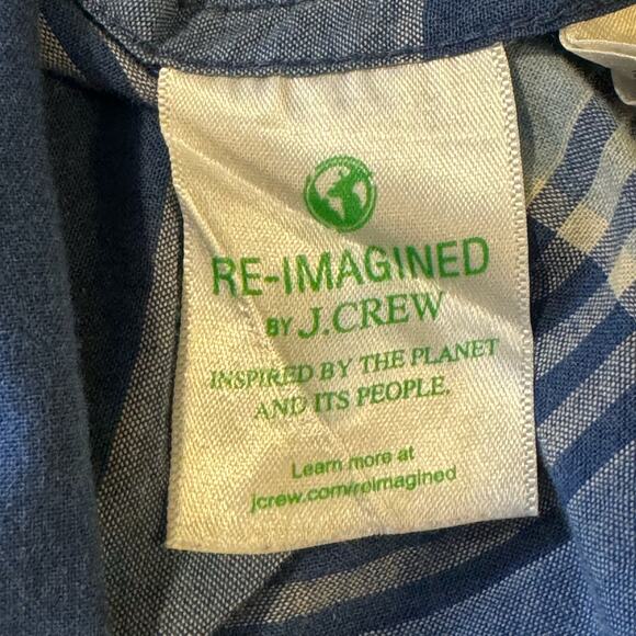 J Crew Size Medium Blue Plaid Re-Imagined Long Sleeve Button Down Shirt - Picture 7 of 8